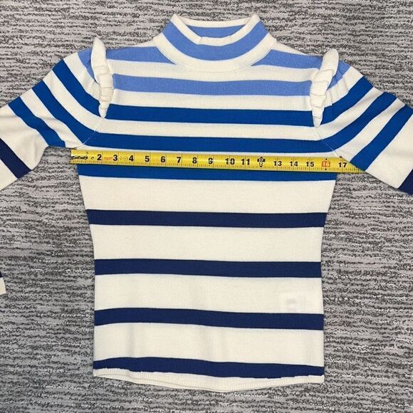 NEW Goop × Perfect Moment Striped Ruffle Sleeve Rainbow Wool Sweater XS - Picture 10 of 16